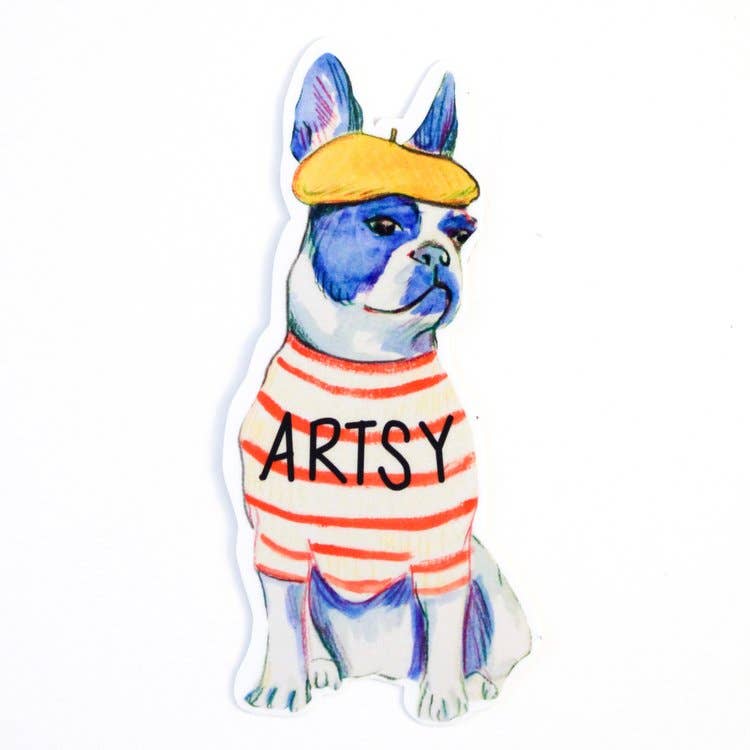 Artsy Fartsy Boston Terrier Vinyl Sticker - The Regal Find