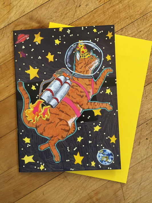 Astro Cat Birthday Card - The Regal Find
