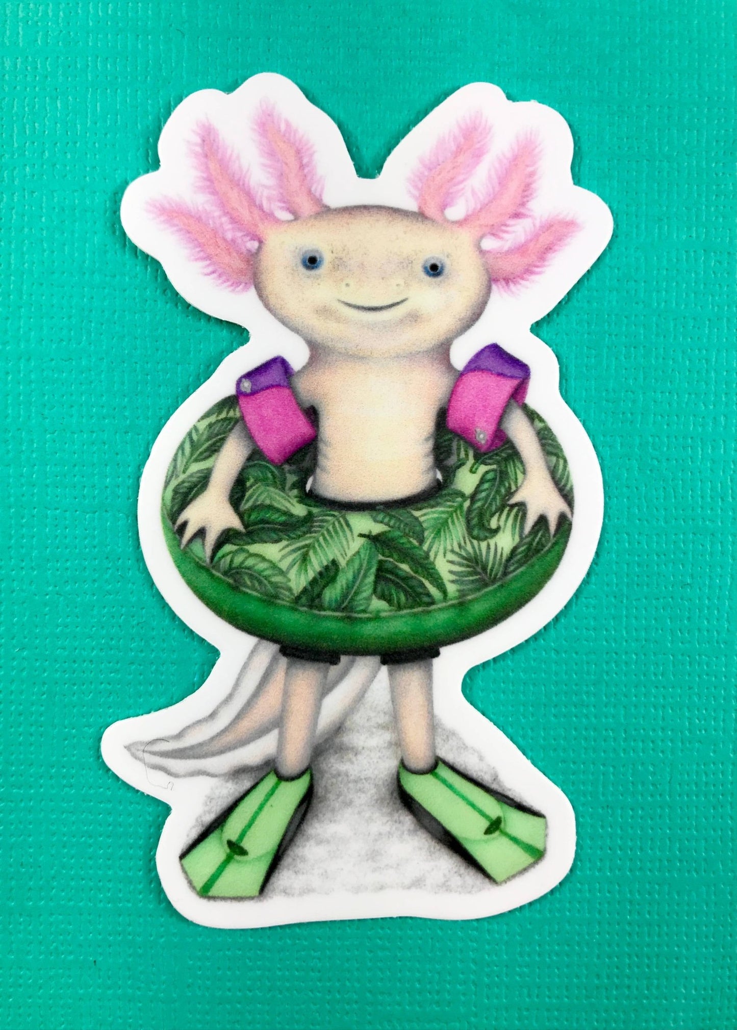 Axolotl with swimmies sticker - The Regal Find