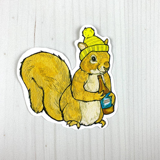Beer Squirrel Vinyl Sticker - The Regal Find