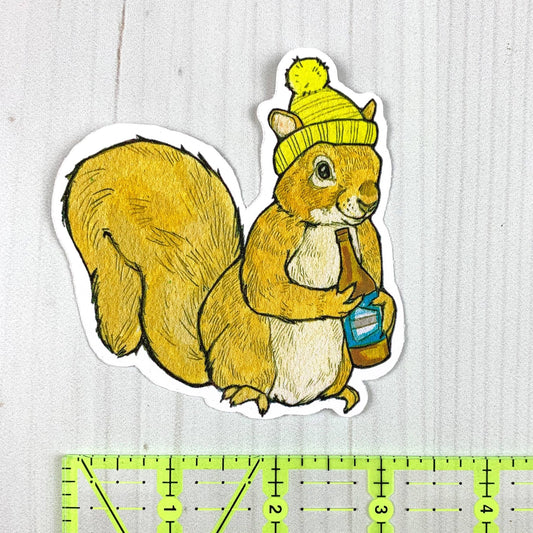 Beer Squirrel Vinyl Sticker - The Regal Find