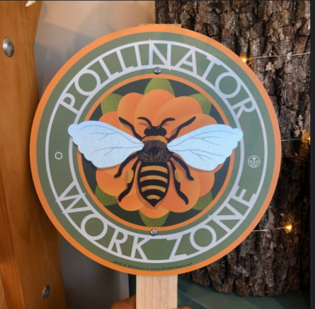 Bees' Pollinator Work Zone - Garden Sign - The Regal Find