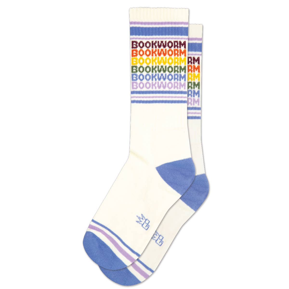 Bookworm - Vintage Rainbow repeat Gym Crew Socks - The Regal Find
