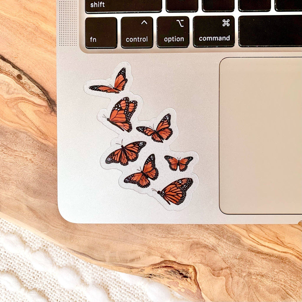Clear Flying Butterflies Sticker, 3.5x2in - The Regal Find