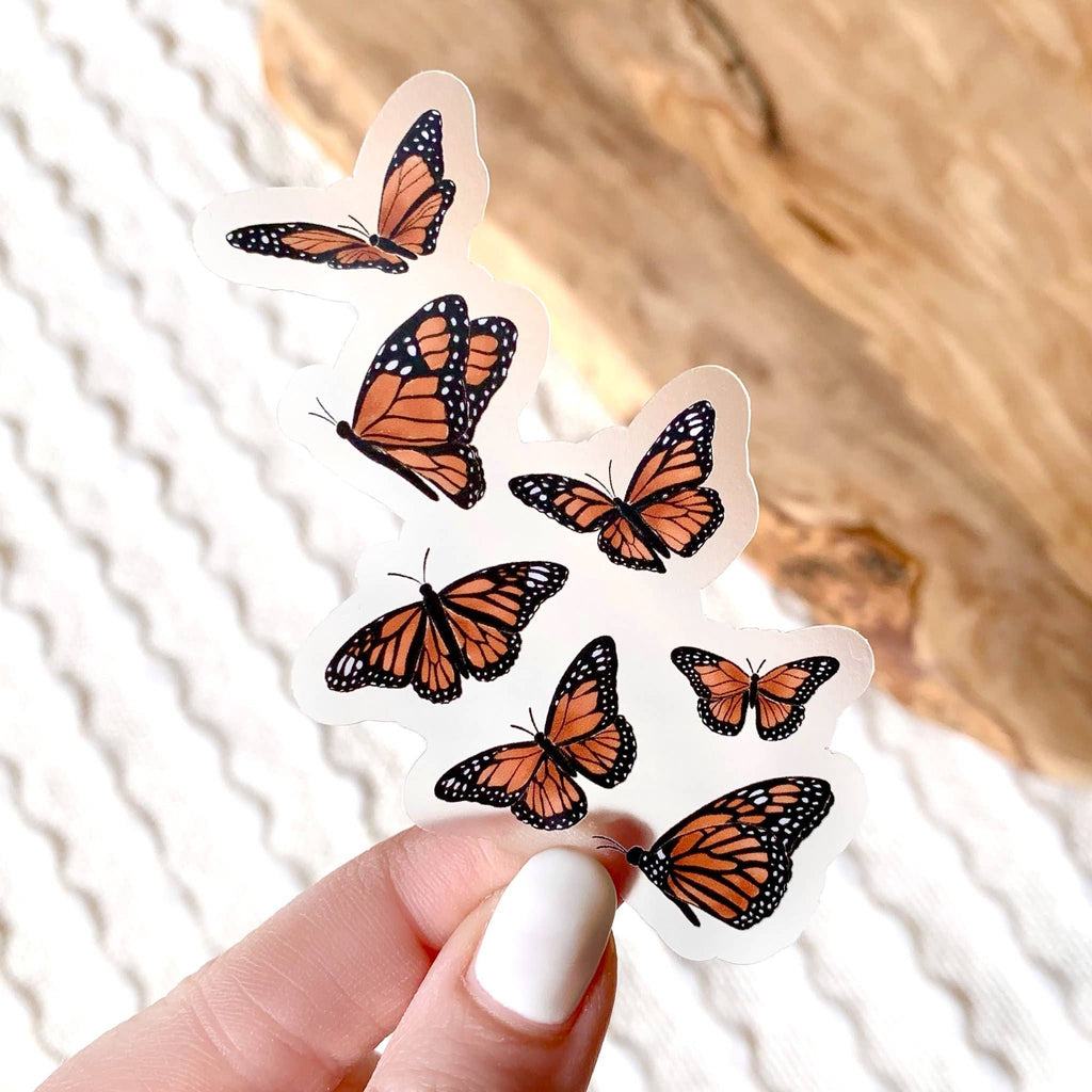 Clear Flying Butterflies Sticker, 3.5x2in - The Regal Find