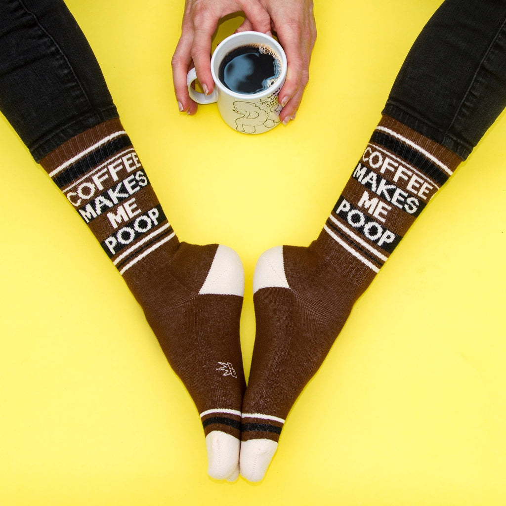 Coffee Makes Me Poop Gym Crew Socks - The Regal Find