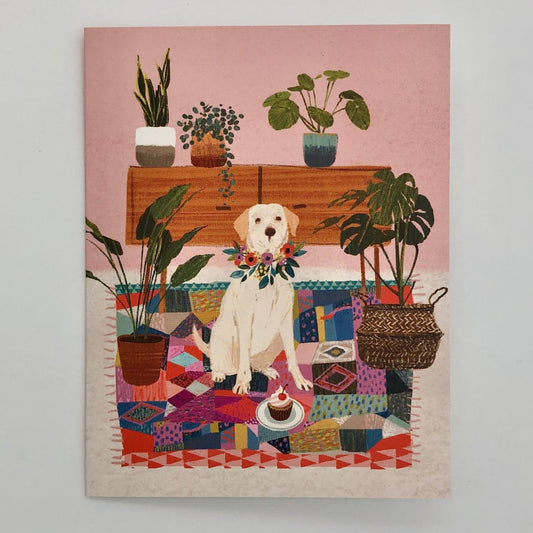 Dog With Plants Birthday Card - The Regal Find