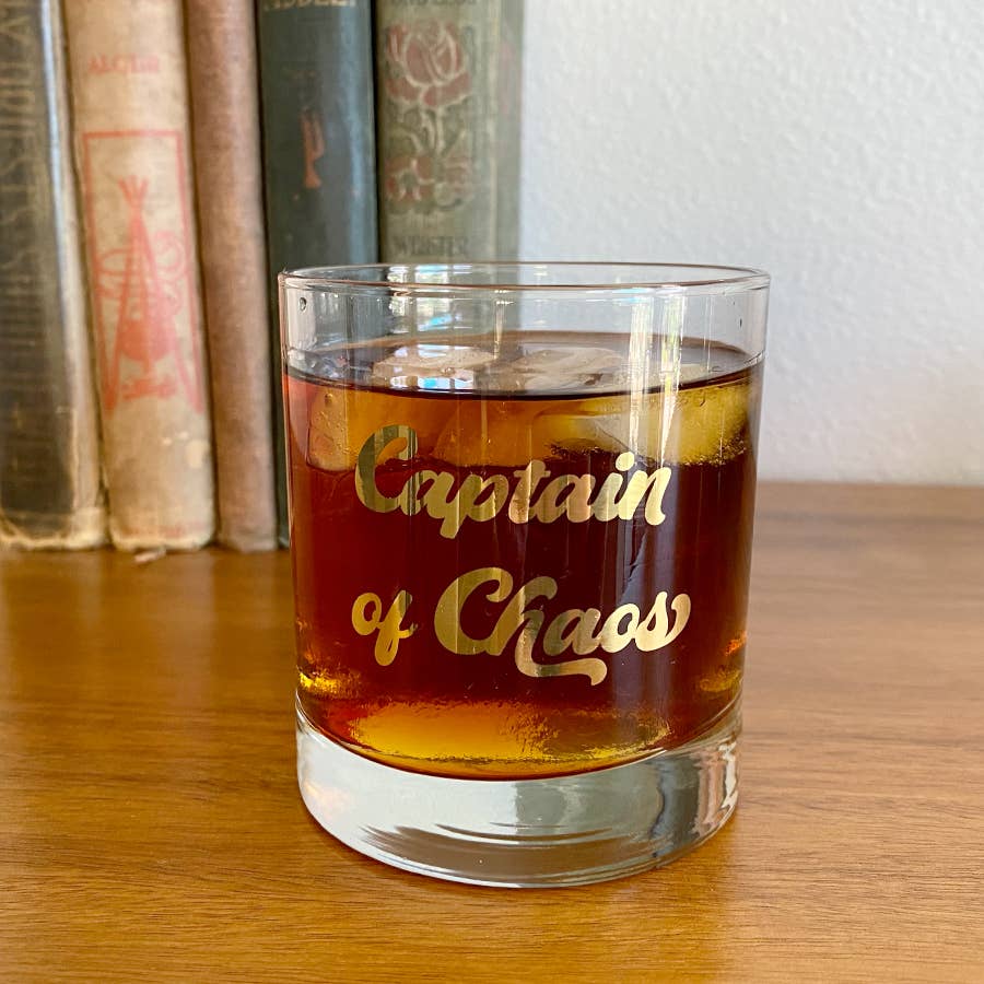 Funny Whiskey Glass - Captain of Chaos - The Regal Find