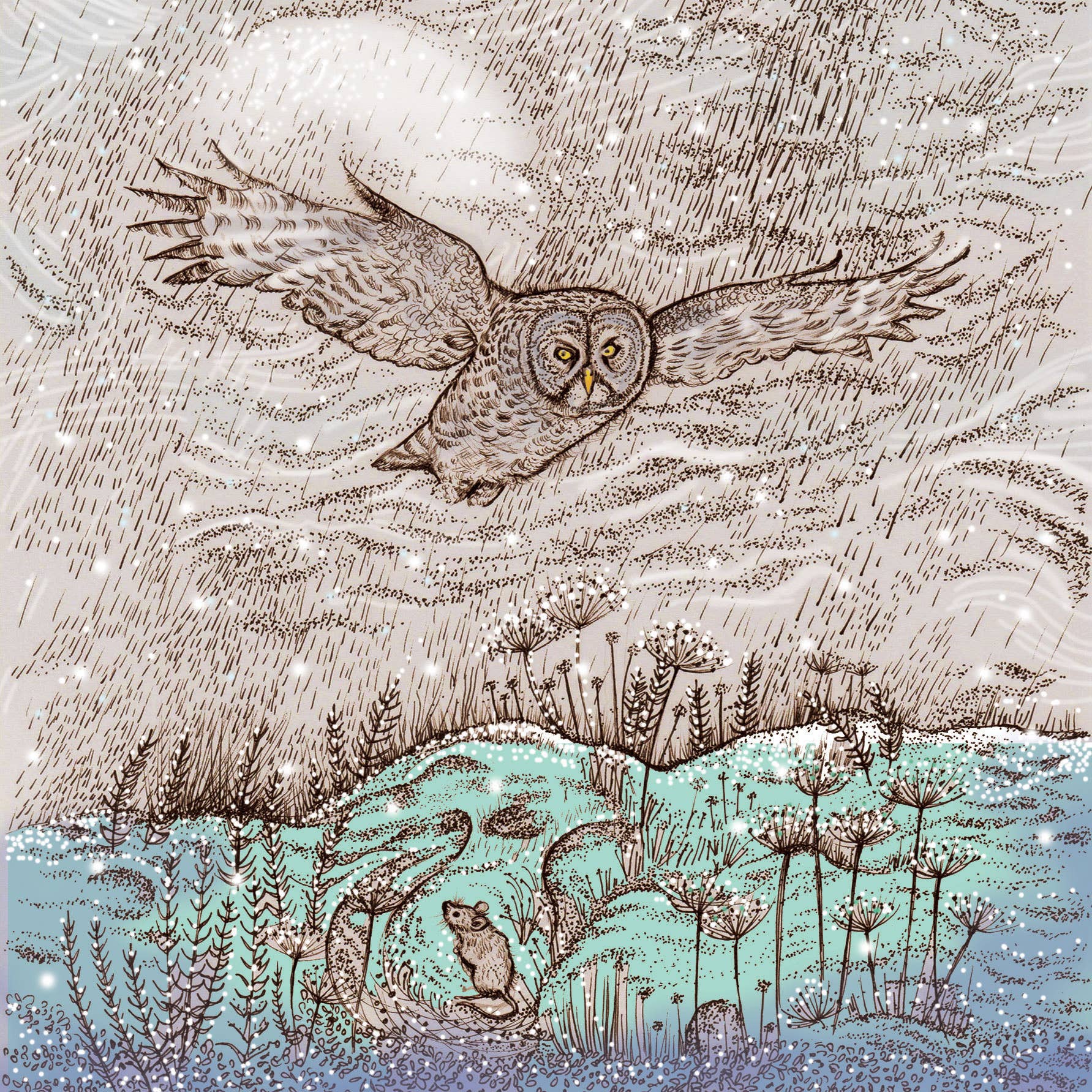 Great Grey Owl Greeting Card - The Regal Find