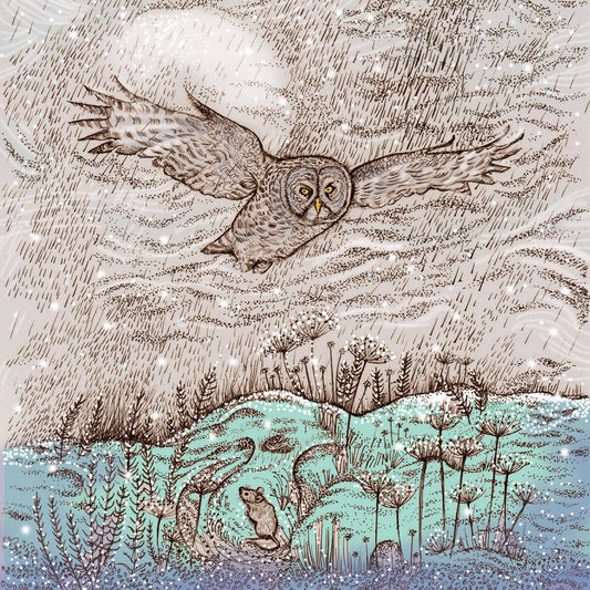 Great Grey Owl Greeting Card - The Regal Find