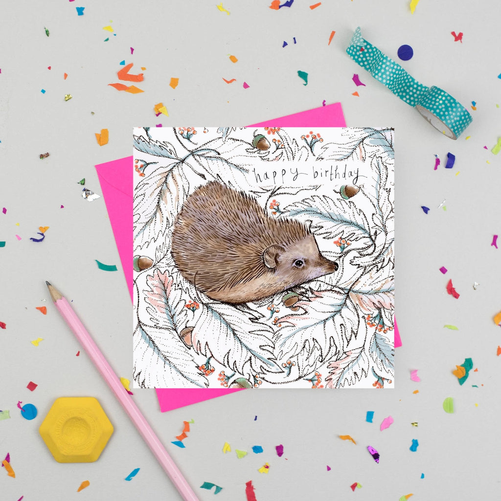 Happy Birthday Hedgehog Greeting Card - The Regal Find