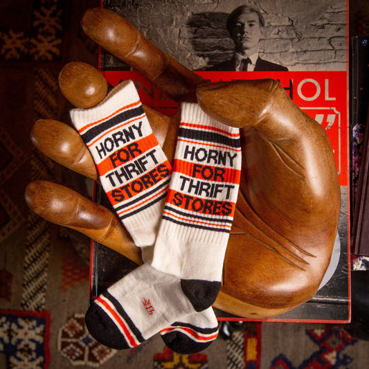 Horny For Thrift Stores Gym Crew Socks - The Regal Find