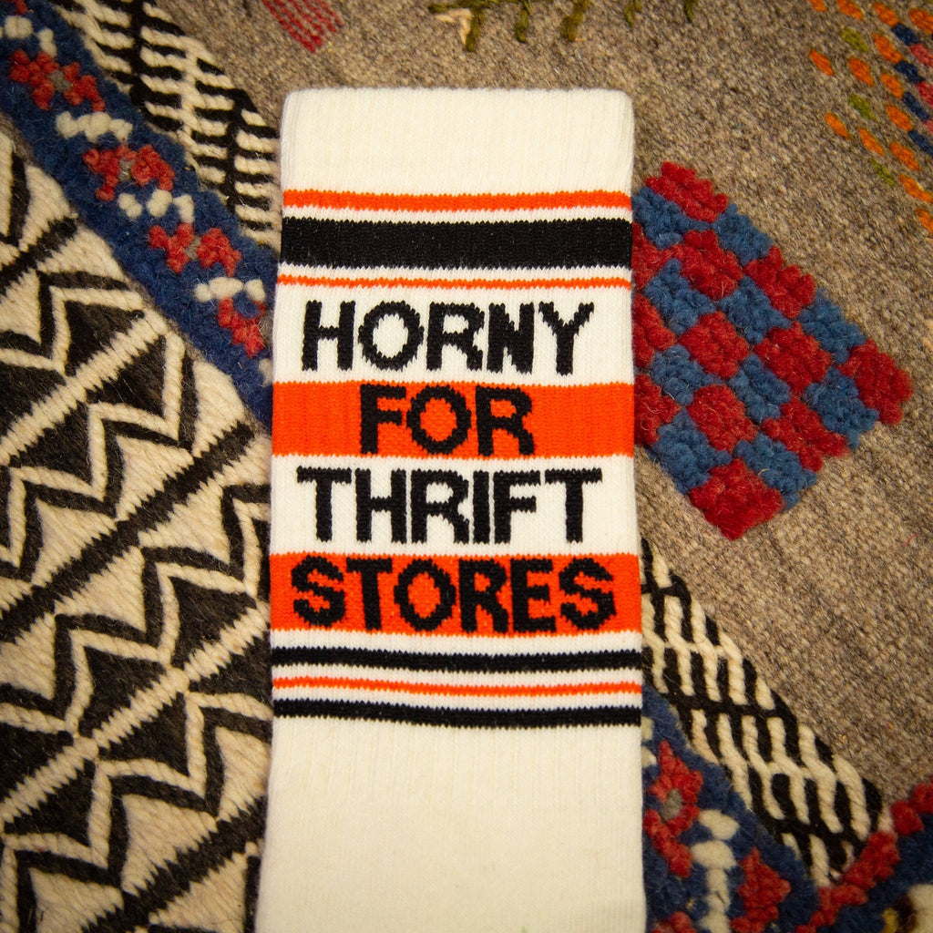 Horny For Thrift Stores Gym Crew Socks - The Regal Find
