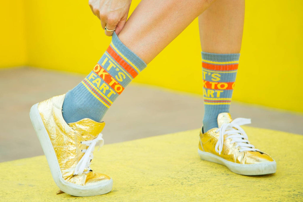 It's OK To Fart Gym Crew Socks - The Regal Find