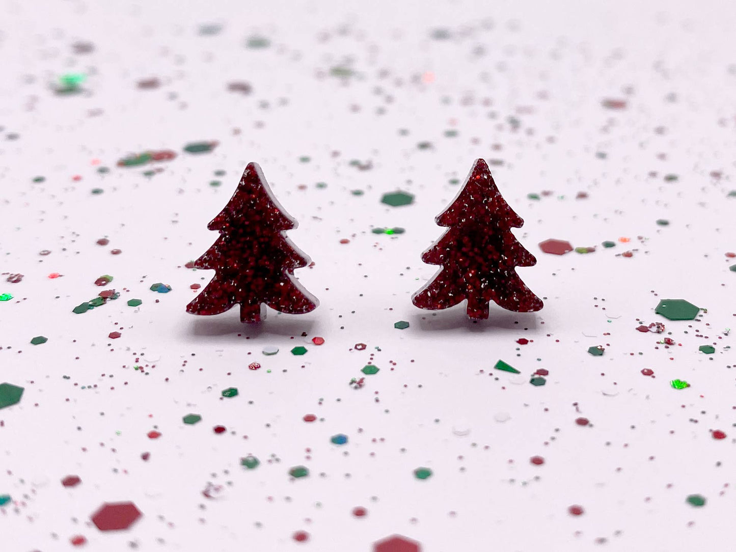Little Sparkly Christmas Tree Stud Earrings: Xmas Mix - The Regal Find