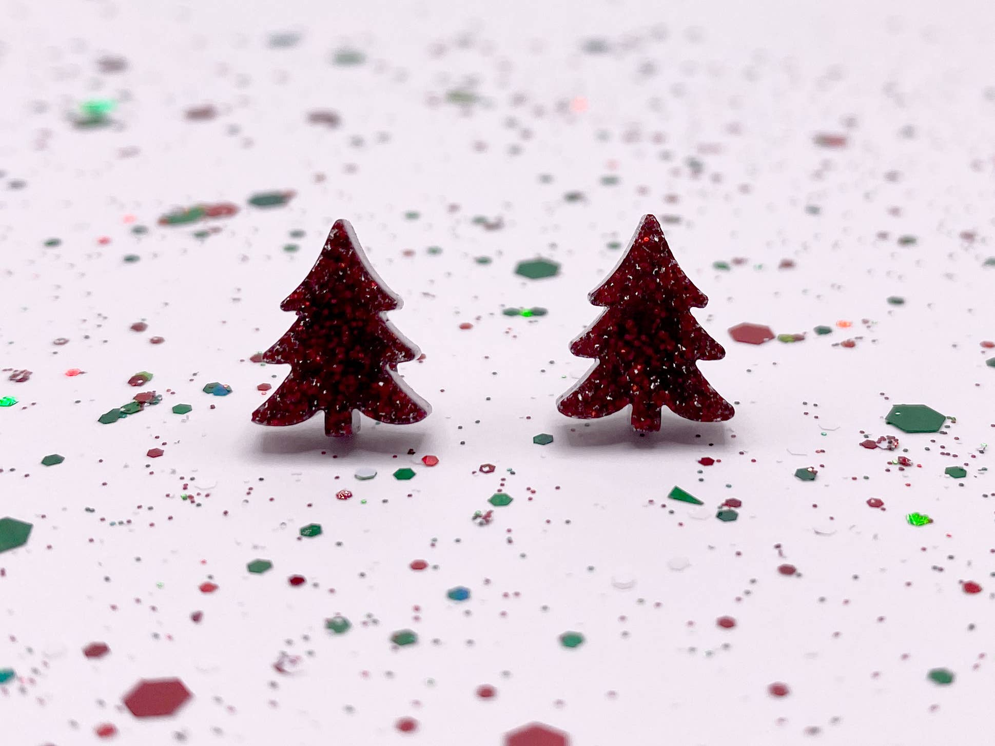Little Sparkly Christmas Tree Stud Earrings: Xmas Mix - The Regal Find