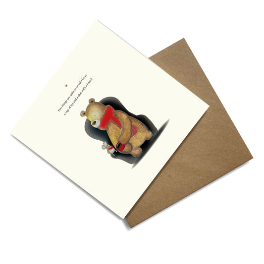Mr Bear Tea Card: 125mm x 125mm - The Regal Find