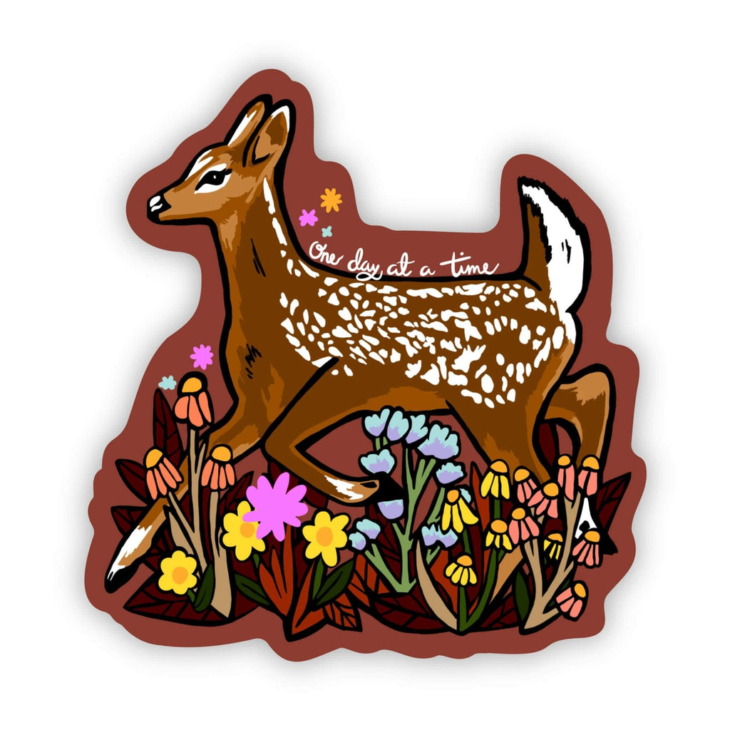 "One day at a time" deer sticker - The Regal Find