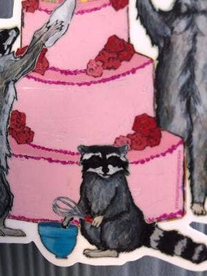 Raccoon Cake Sticker! - The Regal Find