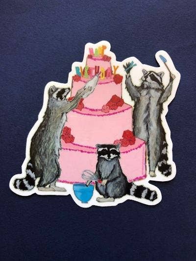 Raccoon Cake Sticker! - The Regal Find