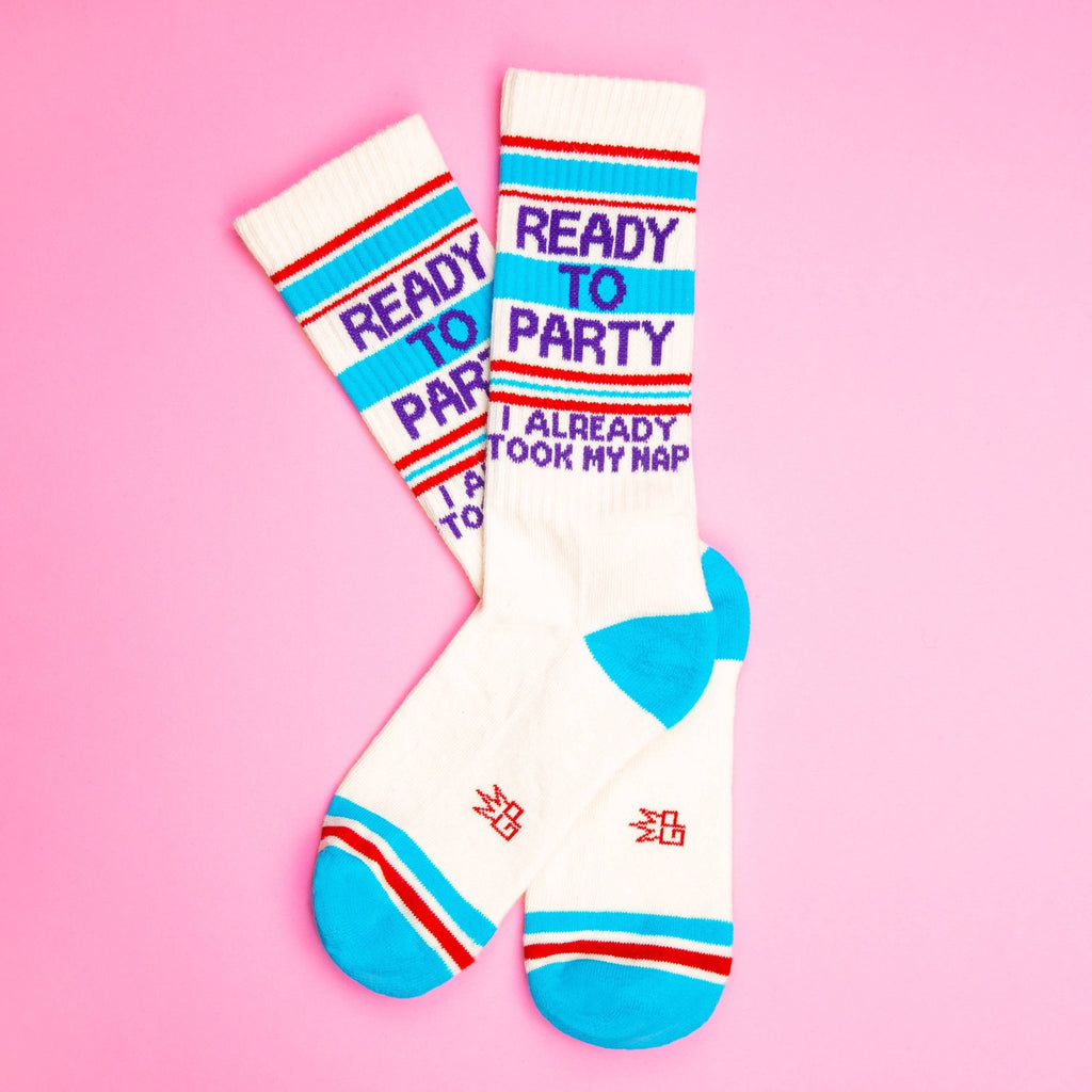 Ready to Party I Already Took My Nap Gym Crew Socks - The Regal Find