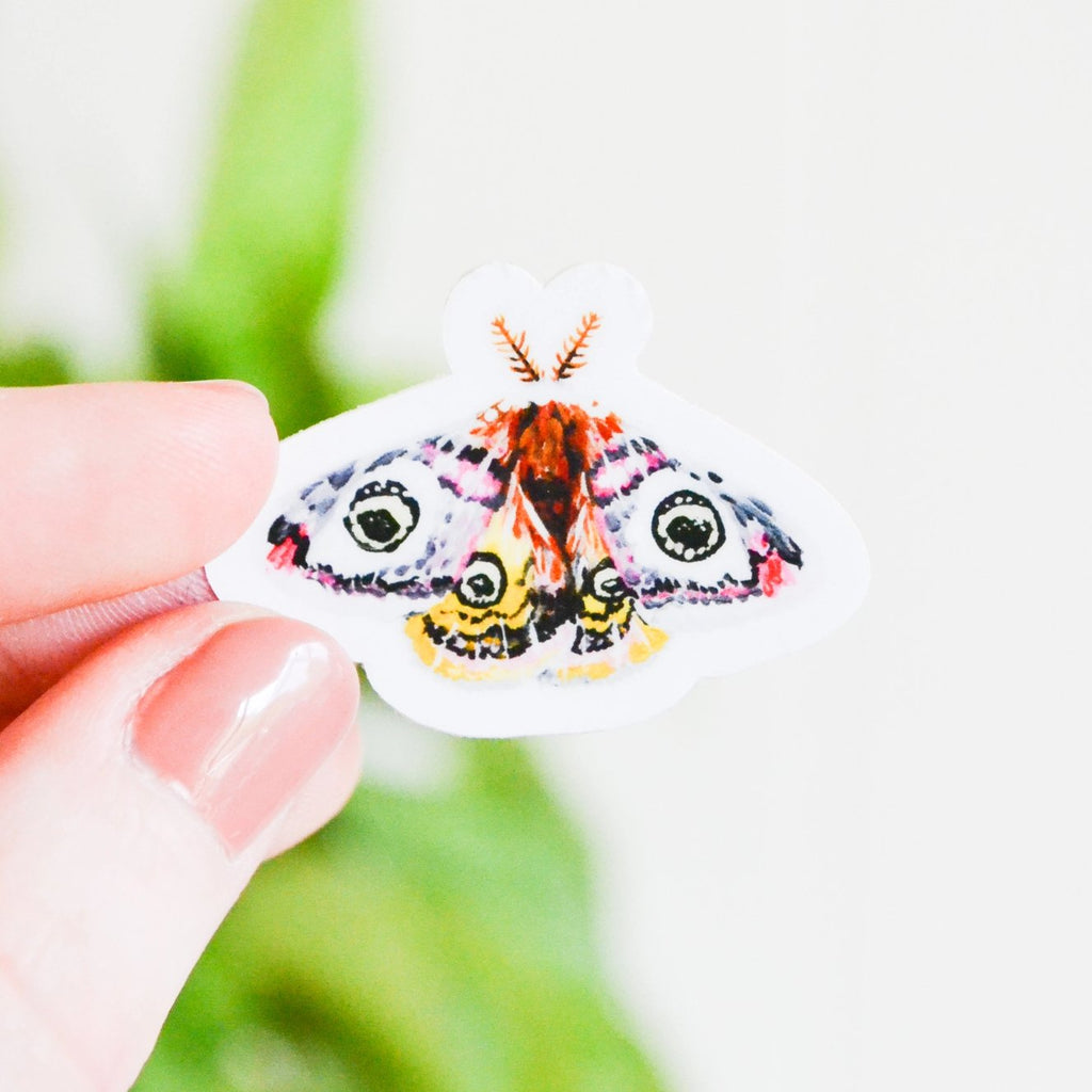 Small Emperor Moth Tiny Sticker - The Regal Find