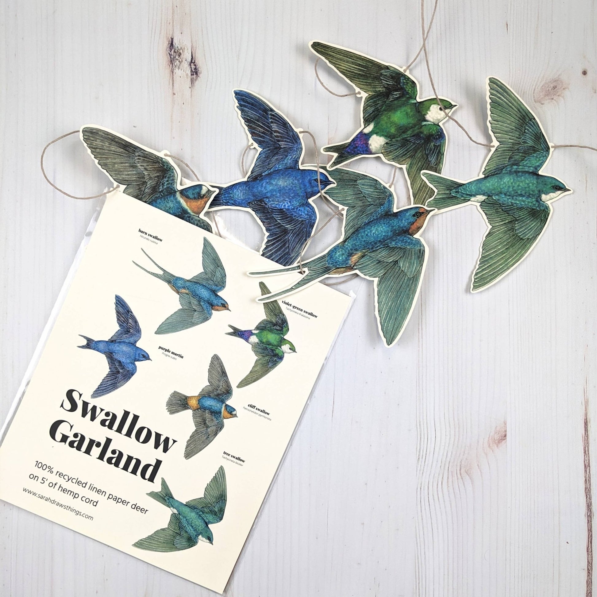 Swallow Illustrated Garland - The Regal Find