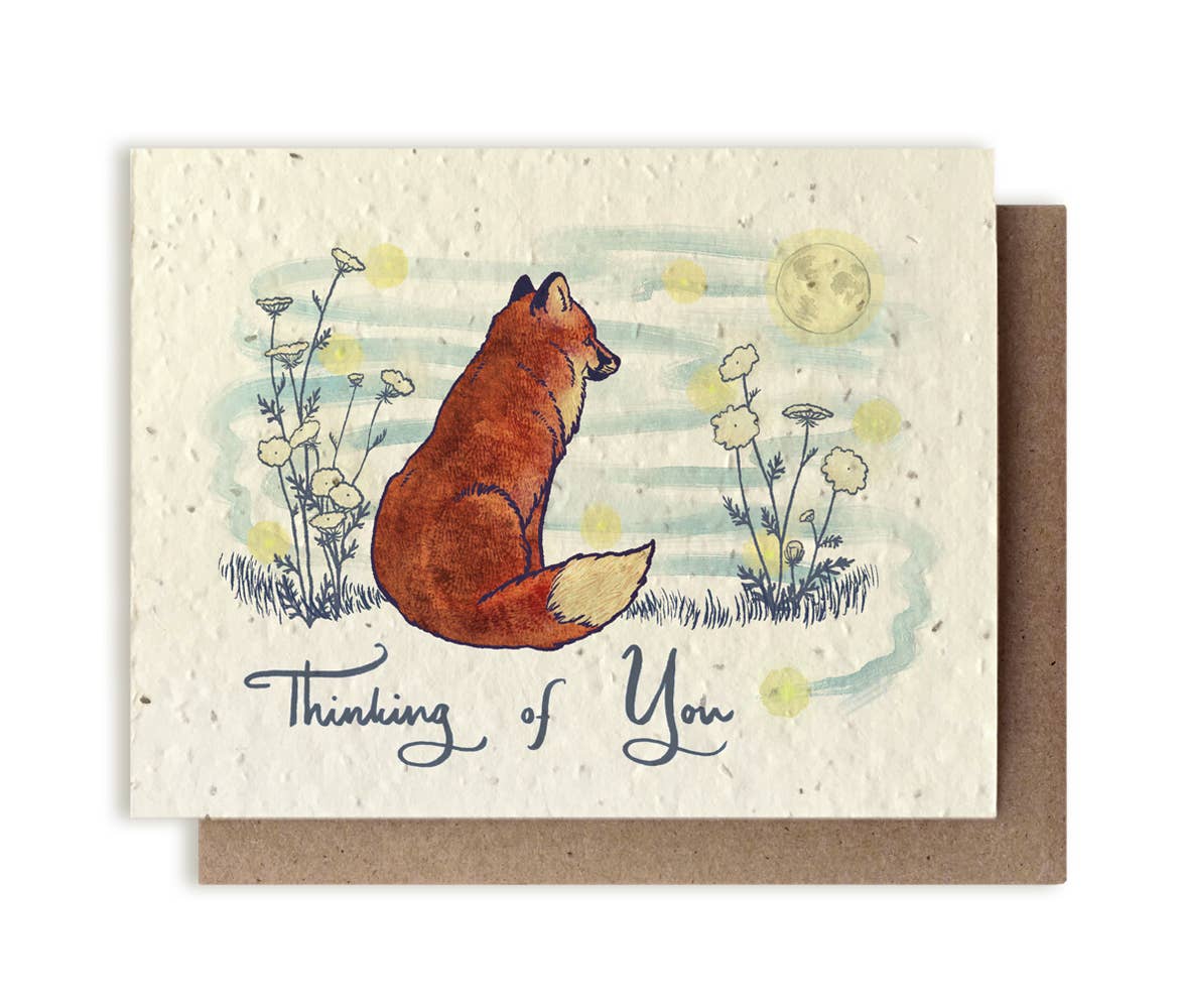 Thinking of You Fox Plantable Wildflower Seed Card - The Regal Find