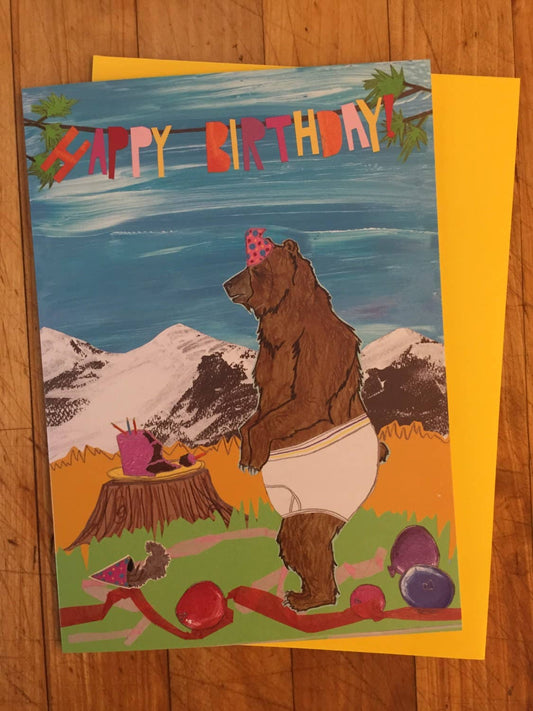 Underwear Bear Birthday Card - The Regal Find