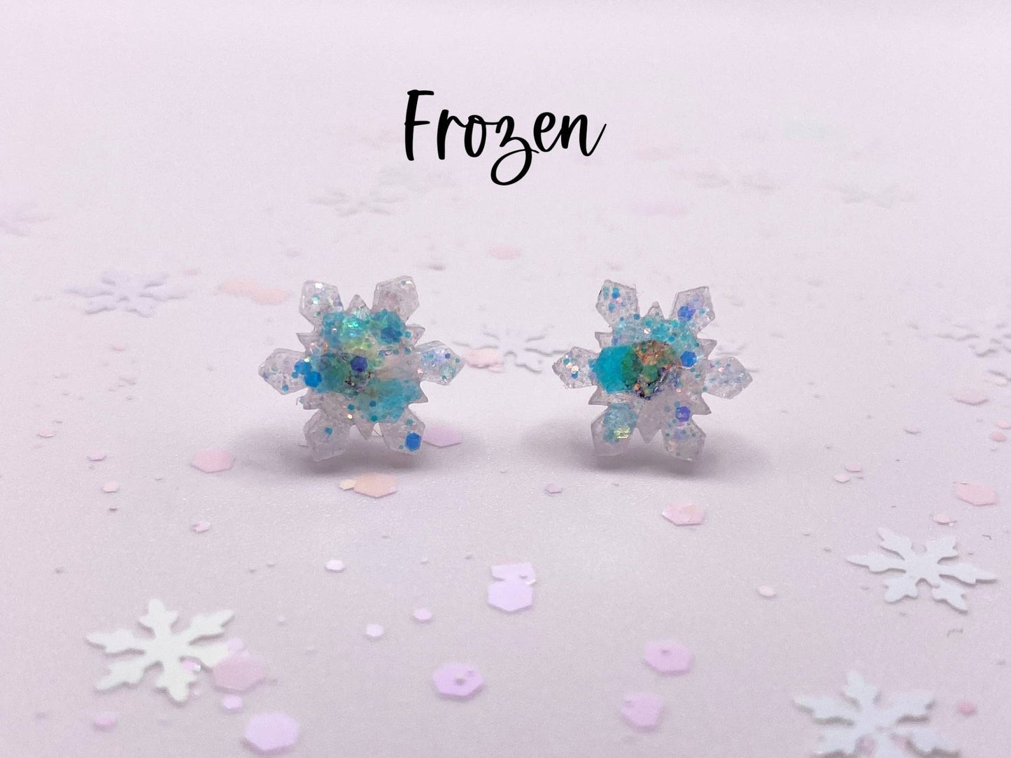 Winter Holiday Sparkly Snowflake Stud Earrings: Diamond Snow - The Regal Find